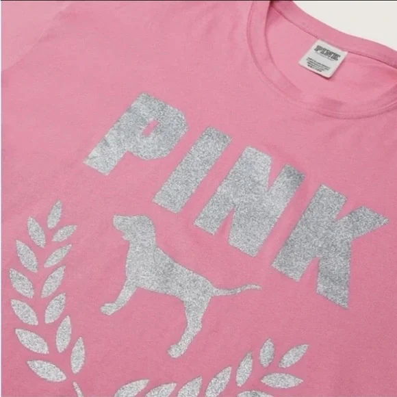 NWT VS PINK GLITTER LOGO SET - Picture 7 of 10